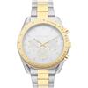 Radiant - Collezione Marlon - Orologio analogico. Orologio da polso per uomo. Orologio con bracciale, quadrante bianco e cinturino argento e oro. Dimensione 44mm. Resistenza all'acqua 5ATM.