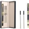 heavenlife 0,5 mm Penna Roller in Metallo, Penne a Sfera con Inchiostro Nero, Set di Belle Penne con Confezione Regalo, Punta Fine con 2 Ricariche, Penna Firmata Scrittura Scorrevole per Uomo e Donna