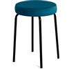 Avalon Sgabello Jolly moderno in velluto per arredo interno dim. 39 x 51cm - Colore Ocean
