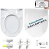 HAND Copriwater per POZZI GINORI, per WC POZZI FAST SLIM Termoindurente, Bianco, Ideal standard, Sedile WC, ALTA QUALITA' - MADE IN ITALY (Forma D Rallentata)