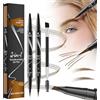 Electri-HQ 2pcs Matita Sopracciglia,marrone scuro e marrone chiaro,Matita Sopracciglia Microblading,Matita Per Sopracciglia Liquida Waterproof,Crea Trucco Naturale Di Lunga Durata Fine (Doppio titolo 2)