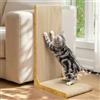 Conlun Graffietto per Gatti, 66 cm Forma a L da Parete, Tiragraffi Verticale, Cartone Resistente per Proteggere i Mobili da Gatti Domestici, Jumbo,Effetto legno