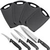 Stoneline Set 4 taglieri e 4 coltelli di diverse lunghezze
