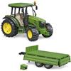 Bruder John Deere 5115 M con Rimorchio