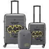 Roncato Set 2 trolley 4r (m+c) + zaino underseat batman giallo warner dc