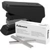 Fellowes Cucitrice senza inceppamento, capacità 40 fogli - LX860 EasyPress mezza striscia antibatterica - nero + Punti metallici 26/6mm per Cucitrici a Metà Striscia, Confezione da 5000 punti