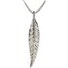 styleBREAKER Collana donna con ciondolo a foglia e strass,Argento