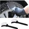 JNNJ 2 Pezzi Spazzola per Pulizia Cerchi, Spazzola per Cerchi Morbida con Manico Ergonomico, Spazzola di Pulizia del Cerchio della Ruota Dell'auto per Il Veicolo, per Auto Moto Bicicletta(Bianco)