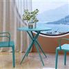 DEGHI Tavolo da pranzo rotondo 80 cm in polipropilene blu maldive - Barton
