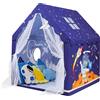 decalsweet Tenda da Gioco per Bambini, Casetta dei Giochi per Interni ed Esterni, Grande Capanna per Ragazzi con Finestra e Borsa, Tenda per Bambini Regalo di Compleanno 120×100×130 cm, Astronauti