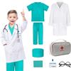 Mineup Costume Dottore Bambino, Costume da Medico, Halloween Costume da Dottore per Bambini con Stetoscopio reale, Chirurgo per Bambini, Regali Educativi Halloween per Ragazze 6 7 8 9 10 Anni, 130 cm