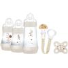 BAMED MAM Mam Welcome To The World Set Regalo con 3 Biberon Easy Start Ciuccio e Portaciuccio Neutro