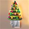 Omana Luce notturna in ceramica per albero di Natale, spina diretta, plugin, camera dei bambini, lampadine multicolore e spina girevole a 360 gradi con interruttore ON/OFF (verde)