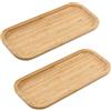 YBCCBY 2 Pz Vassoio Bamboo Rettangolare in Legno,Vassoio da Portata in Bambù,Piatti da Portata in Legno,Vassoio Decorativo Legno per Sottovaso,Torte,Tazze,Caffè (30 x 13 x 2cm)