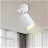 Homefire Faretto da soffitto a 1 fiamma Soggiorno : Moderna GU10 Faretto da | soffitto Rotondo Bianco Girevole Faretto da cucina Lampada da corridoio Faretto da parete per camera Cucina Senza lampadina