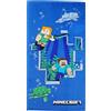 Theonoi Minecraft Steve Alex, asciugamano da bagno per bambini, 100% cotone, 70 x 140 cm