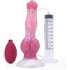 SAUVASFZ Falli per pene cane lupo XL morbido silicone realistico mostro animale con funzione eiaculazione vibratore anale pene vibratore butt plug giocattolo del sesso per uomini donne(Hellrot)