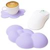 ZIYOU LANG Cuscino di riposo per il polso del mouse della nuvola Carino Cuscino di riposo per il mouse del gomito con il sottobicchiere, supporto del polso del braccio per il portatile Mac-Viola