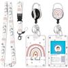 UHDS Porta Badge da Collo, Portabadge Collo Retrattile per Porta Badge Identificativo, Cordino con Moschettone, Adatto Per Cordino Per Telefoni Cellulari, Forniture Per Ufficio E Scolastiche (rainbow)