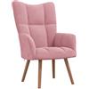 vidaXL Sedia Relax Rosa in Velluto