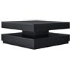 [en.casa] Tavolino da caffè Multifunzionale con Piano Girevole Tavolino Basso da Salotto 76 x 76 x 38 cm con Ripiano per Soggiorno Sala - Nero