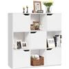 GYMAX Armadietto Libreria Basso a 6/9 Cubi, Scaffale Porta Libri, Mensole a 3 Ripiani, Mobiletto Multiuso Legno, Moderno e Semplice, 90x29x90 cm, Bianco