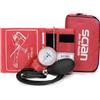 SCIAN Sfigmomanometro Manuale Aneroide, Misuratore Pressione da Braccio Manuale Professionale, Braccialetto Universale 22-42cm, per Uso Domestico e Medico con Sacco Trasporto (rosso)