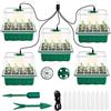 DOUUCO Mini serra per piante, set di 5 mini serre da coltivazione indoor con luce spettro pieno, vassoio per piantine vivaio, scatola per coltivazione durevole, con coperchio alto e ventilazione,