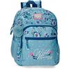 Movom Zaino Scuola Fiori Selvatici Adattabile a Trolley Blu 30x38x12 cm Poliestere 13.68L