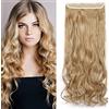 SEGO Extension Capelli Clip Ricci Biondi Fascia Unica 43cm Hair Extensions Posticci Sintetici Ondulati 3/4 Full Head 120g - Biondo Cenere