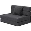 ANONER moderno Divano Pieghevole Futon con Cotone di Memoria e Cuscino, Poltrona Lavabile Set, Divano Letto per Ospiti, Grigio Scuro