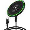 HitTid Caricatore Wireless 15W, Ricarica Rapida Wireless Charger Pad Senza Fili Caricabatterie per Samsung Galaxy S25 Ultra S25 S24 S23 S22 S21 S20 FE, Google Pixel 9 8 Pro 7a 7 6, iPhone 16 Pro 15 14 13 12