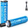 ENEGON AA Batterie Ricaricabili 1.5V 3330mWh agli Ioni di Litio (2 pezzi), Ricarica Diretta con Cavo 2 in 1, Nessun Caricatore Necessario