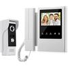 QttyElok 4.3 '' TFT Color Wired Video Citofono Porta Telefono Campanello Sistema per la Casa 700TVL IR Visione Notturna Telecamera Esterna Citofono Supporto 100 Metri Sblocco Monitoraggio