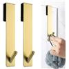 Cimown Set Di 2 Ganci Da Doccia In Acciaio,Ganci Per Vetro Doccia Per Accappatoio,Porta Asciugamani Bagno, Con Imbottitura Di Protezione (Oro)