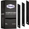 Filzada® 120x Lame di ricambio per coltelli da taglio 9mm Nero - Lame per tappeti ultra affilate - Lame a scatto per coltelli da taglio 9mm
