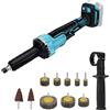 HEBERUCK Smerigliatrice dritta a batteria con 10 levigatrice a ventaglio, senza spazzole a batteria, compatibile con batteria Makita da 18 V con manico e mandrino da 6 mm per incisione, levigatura, lucidatura,