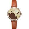 SHENGKE Orologio creativo ultra sottile cinturino casual moda quarzo orologio minimalista, Sk0101 Marrone, Cinturino