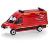 herpa modellino VW Crafter furgone tetto alto Vigili del Fuoco Volontari Laatzen (Bassa Sassonia/Laatzen), miniatura in scala 1:87, pezzo da collezione, Made in Germany, modello in plastica