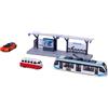 Burago BBURAGO - Trasporti pubblici - Playset City Tram - con stazione e 2 veicoli - Set di miniature in scala 1:64 - Giocattolo per bambini - per giocare dai 3 anni