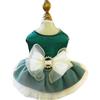 BT Bear Vestito per cani di piccola taglia, gonna per cuccioli con fiocco retrò, tutù da principessa, per matrimonio, abito in pizzo per gatti e cani di piccola taglia (verde, XL)