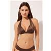 Calzedonia Triangolo Imbottito Costume Shiny Satin Marrone