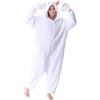 Laahoem Animale Gatto Persiano Pigiama Unisex Adulto con Cappuccio Uomini Donne Jumpsuit Costume Cosplay Abbigliamento da Notte White S
