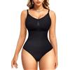 Junlan Body Contenitivo Modellante Donna Pancia Piatta Bodysuit Guaina Contenitiva Intimo Snellente Shaper (Nero,3XL-4XL)