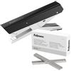 Fellowes Cucitrice LX890 a striscia intera con Rivestimento in Microban, Capacità 40 fogli, nera + Punti metallici 26/6mm per Cucitrici a Striscia Intera, Confezione da 5000 punti, Colore Argento