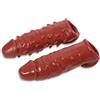 AMAZBEE 2PCS Manicotto del pene in silicone per l'ingrandimento del pene maschile con protuberanza strutturata Preservativo per il cazzo riutilizzabile con anello per il cazzo (Brown)