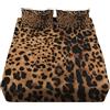 Latwerio Lenzuola Letto Singolo, 3D Leopardato Leopardato Lenzuolo con Angoli in Microfibra Morbido - Altezza Materasso Fino a 30 cm - Coprimaterasso Traspirante e Lavabile con 1 Federe