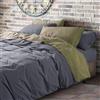 Lisola Set Copripiumino Matrimoniale in Cotone e Lino, effetto Stonewashed Tinto in Capo, Sacco Copripiumino 255x250cm, Lenzuolo da Sotto 180x200x30cm, 2 Federe 50x80cm. Modello: Loira