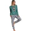Gorjuss Pigiama Donna Santoro Invernale in Caldo Cotone Art. 62387 (IT, Testo, L, Regular, Regular, Verde Hoja)