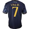 Real Madrid Maglia Seconda Equipaggiamento Stagione 2023-2024 - Vini JR 7 - Replica Ufficiale con Licenza Ufficiale - Adulto, blu, L